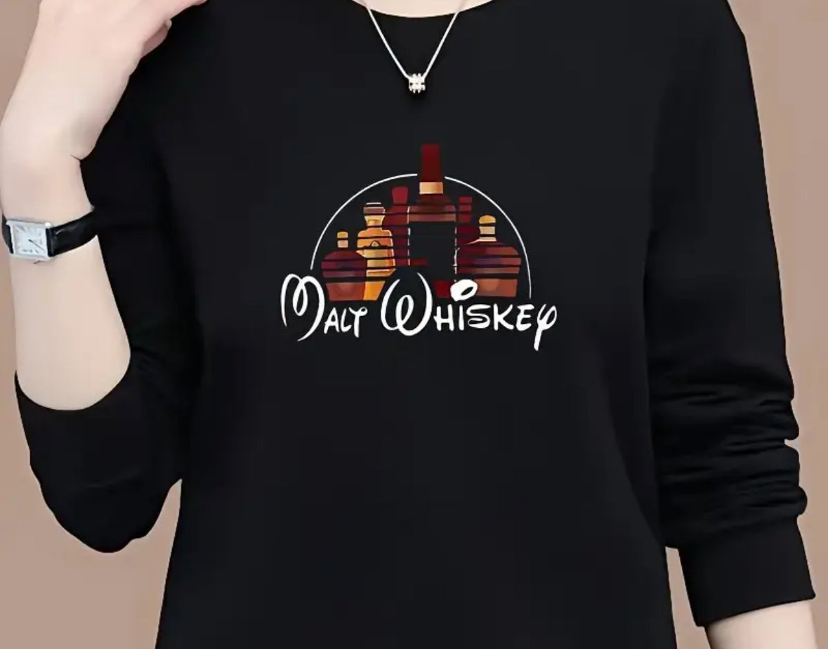 “Malt Whiskey” Funny Graphic Tee, 3x3in