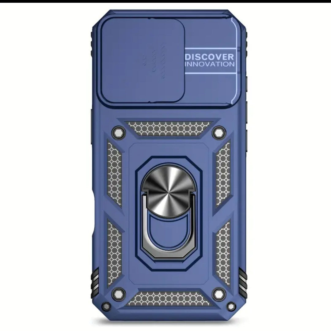 iPhone 16 Rugged Case w/ Magnetic Back, Kickstand, &Sliding Lens Cover +2 FREE Screen Protectors