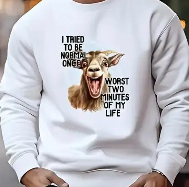 “Abnormal Funny Goat” Funny Graphic Tee, 3x3in