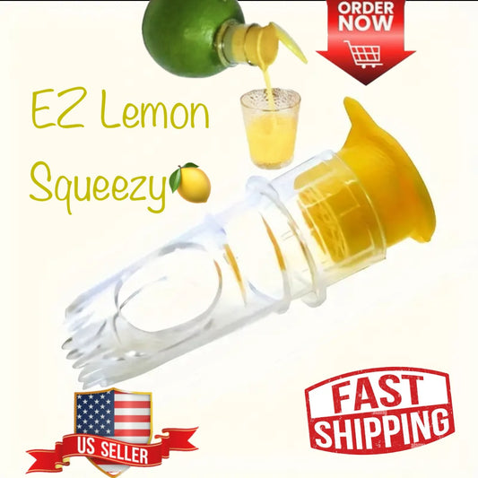" EZ Lemon Squeezy " 1pc Plastic Manual Citrus Juicer, Mini Lemon/Lime Juicer, Orange Squeezer, Easy Juice Extractor, Freshness Preserver